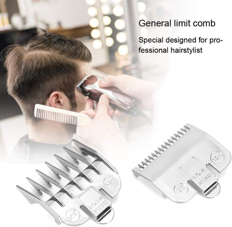 woobles Universal Comb Attachment for Hair Clipper, 1.5mm 4.5mm Professional Stainless Steel Cutting Guide Comb Set(Silver) - Image 2
